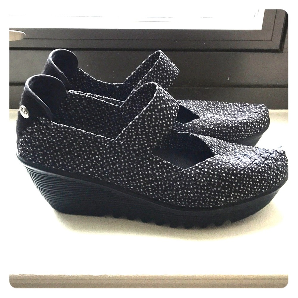Polka Dot Platform Shoes (Size 10)